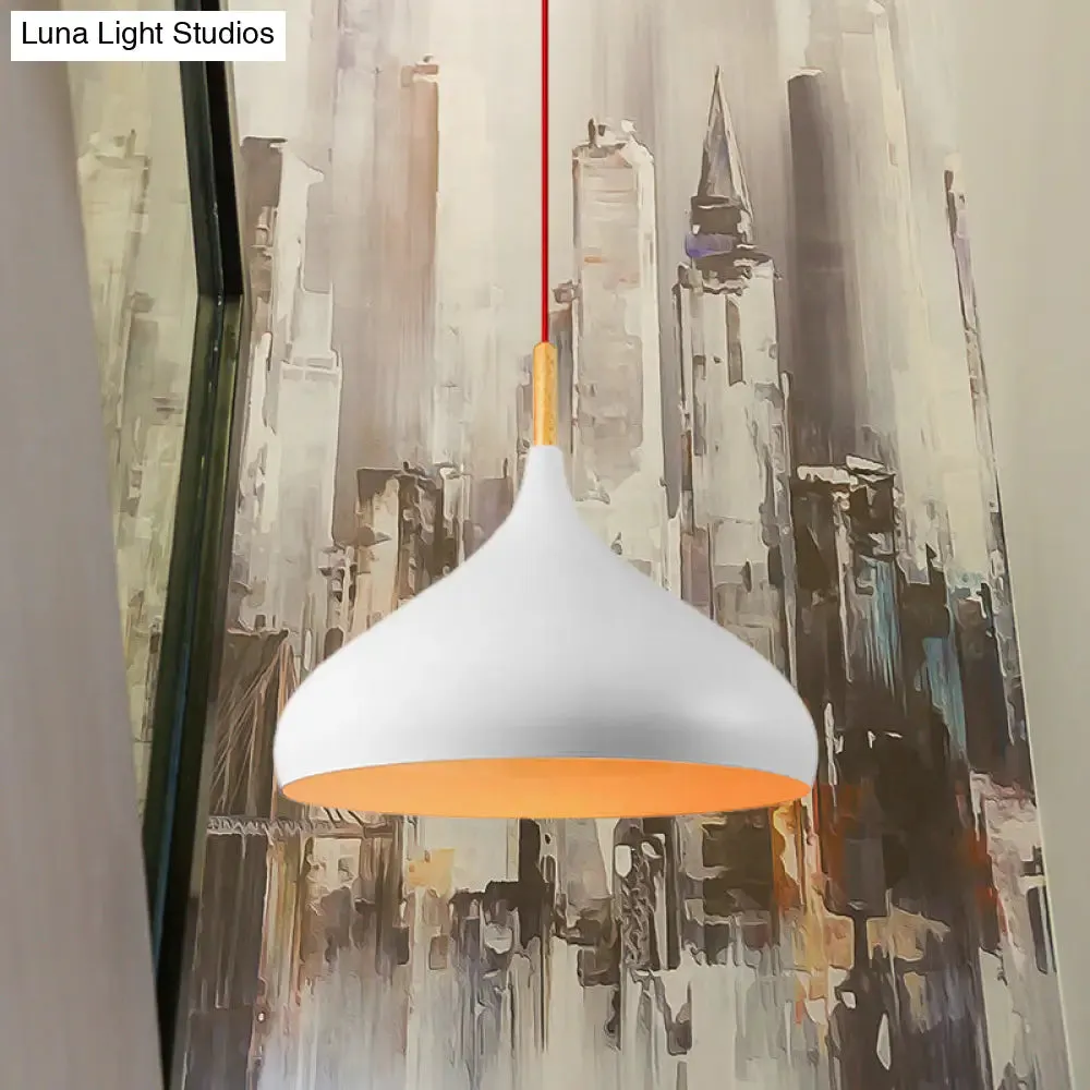 Metallic Dome Pendant Lamp - Simple Style, 1 Head, Black/White - Ideal for Dining Rooms - Available in 12.5" and 16.5" Width
