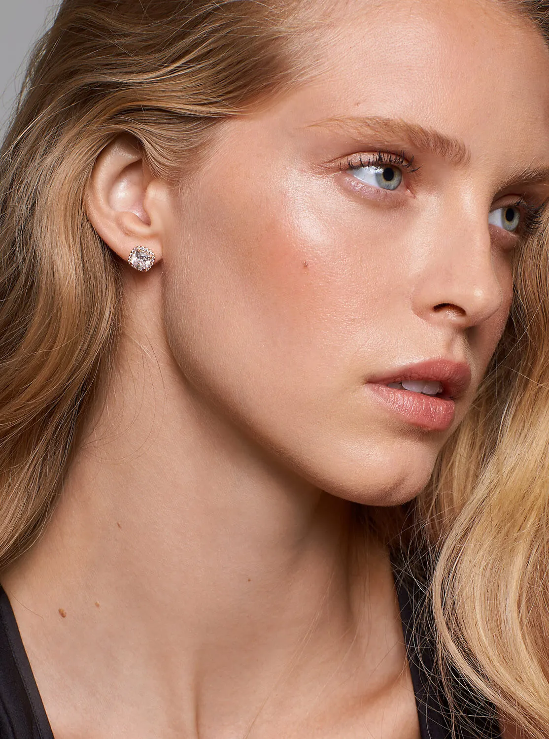 Michael Kors Precious Metal-Plated Sterling Silver Pavé Stud Earrings, Pink/Gold