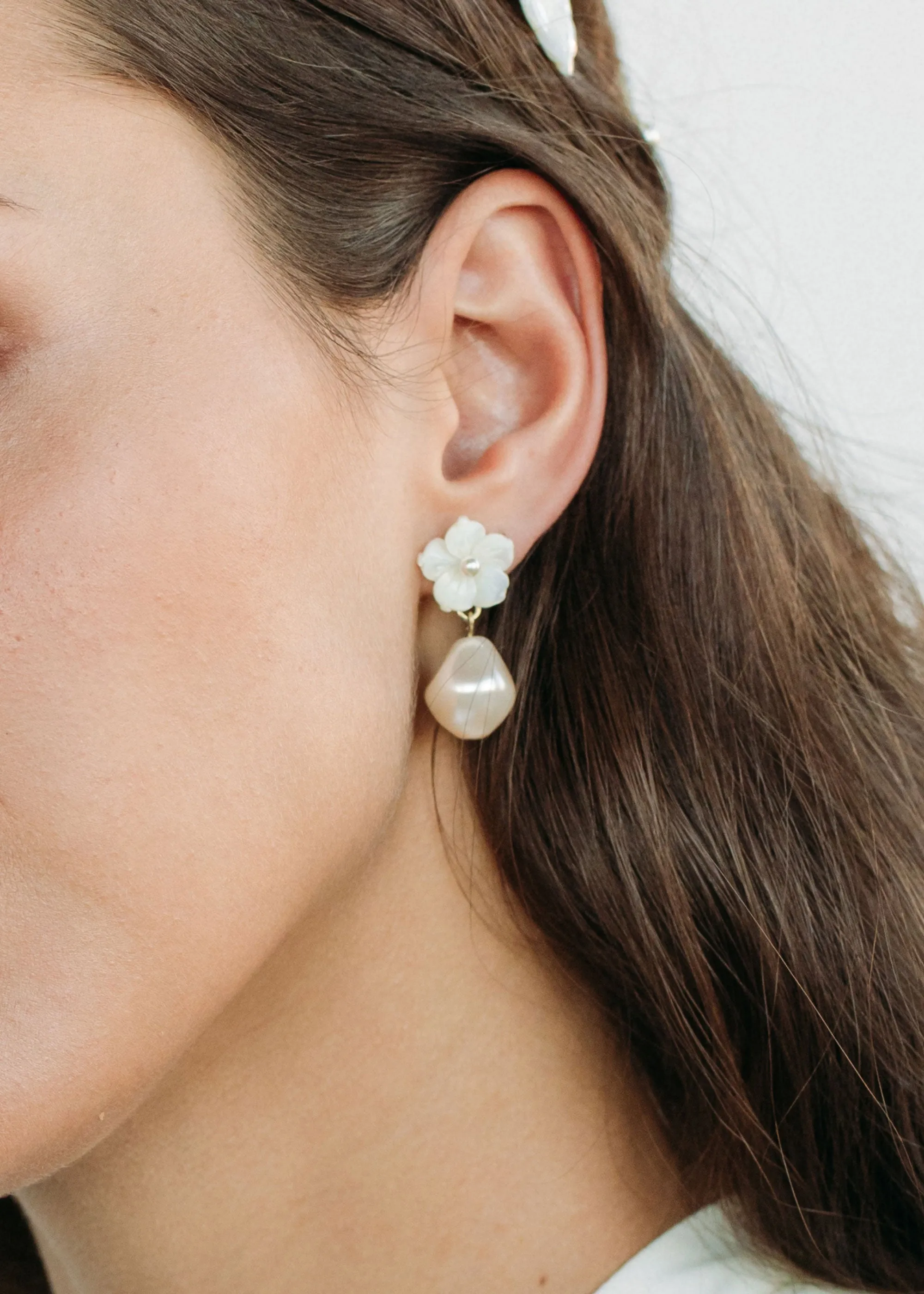 Mina Earrings -- Mother of Pearl