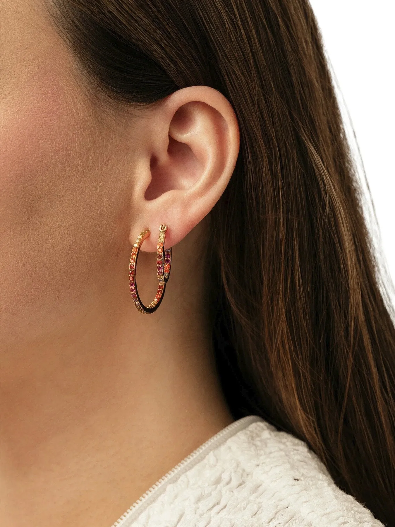 Mini Serena Rainbow Hoop Earrings