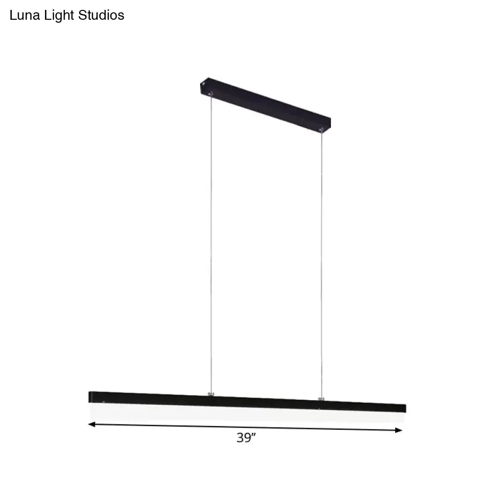 Minimalist Rectilinear Acrylic LED Pendant Light in Warm/White - Available in 3 Length Options