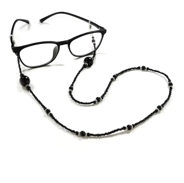 Minimalist Style Balck Bead Chain Eyeglass Chain Lanyard Reading Glasses Chains Women Accessories Sunglasses Hold Straps Cords