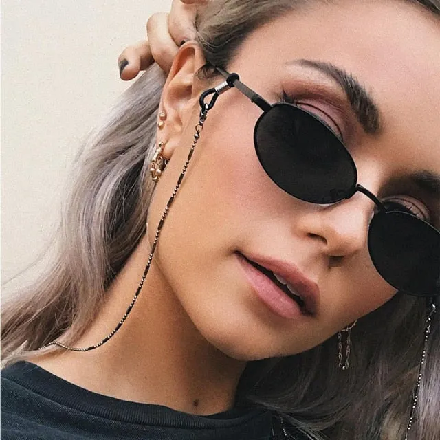 Minimalist Style Balck Bead Chain Eyeglass Chain Lanyard Reading Glasses Chains Women Accessories Sunglasses Hold Straps Cords
