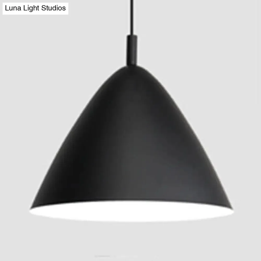 Minimalistic Pyramid Hanging Light in Monochrome Tones - Ideal for Study Room Décor"

or

"Modern Metallic Single Bulb Pendant Light - Sleek Monochrome Design for Study Room