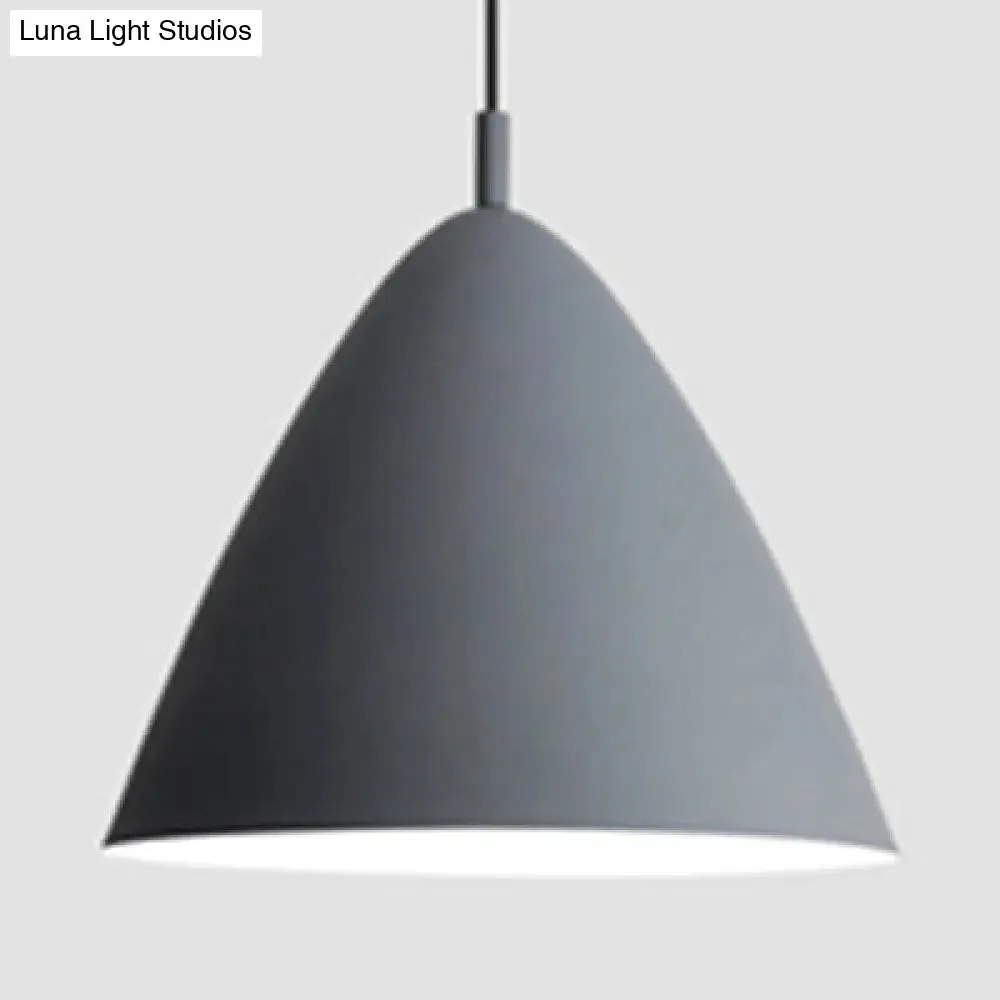 Minimalistic Pyramid Hanging Light in Monochrome Tones - Ideal for Study Room Décor"

or

"Modern Metallic Single Bulb Pendant Light - Sleek Monochrome Design for Study Room
