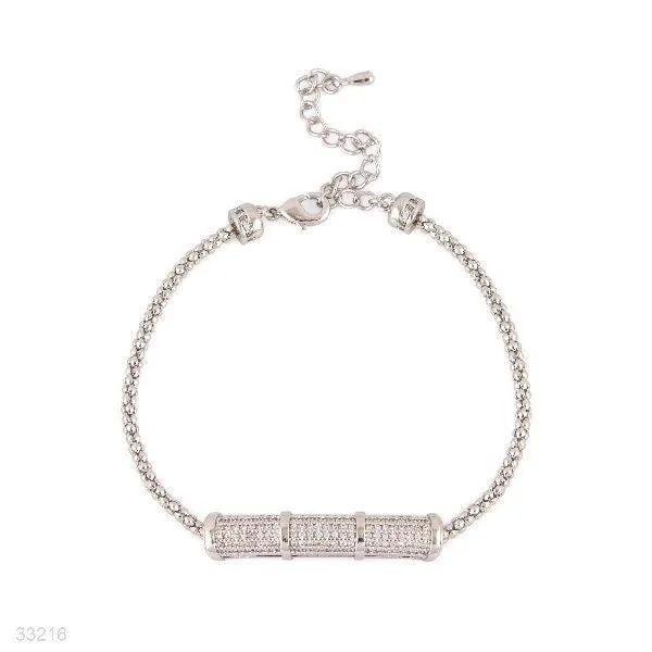 MODERN BAR ADJUSTABLE SILVER BRACELET