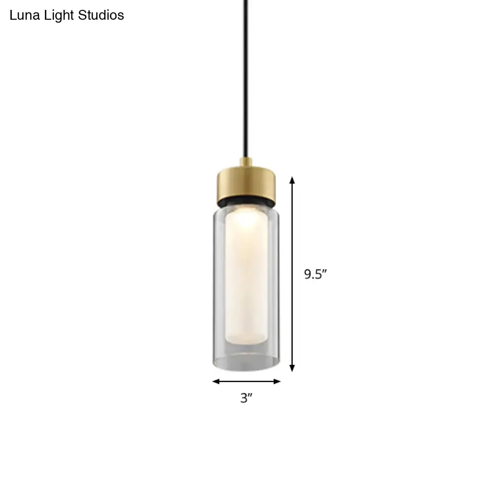 Modern Black and Gold LED Pendant Light with Clear Glass Shade - Simplicity Collection