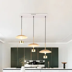 Modern Gold Dome Pendant with 3-Light LED Ceiling Fixture
