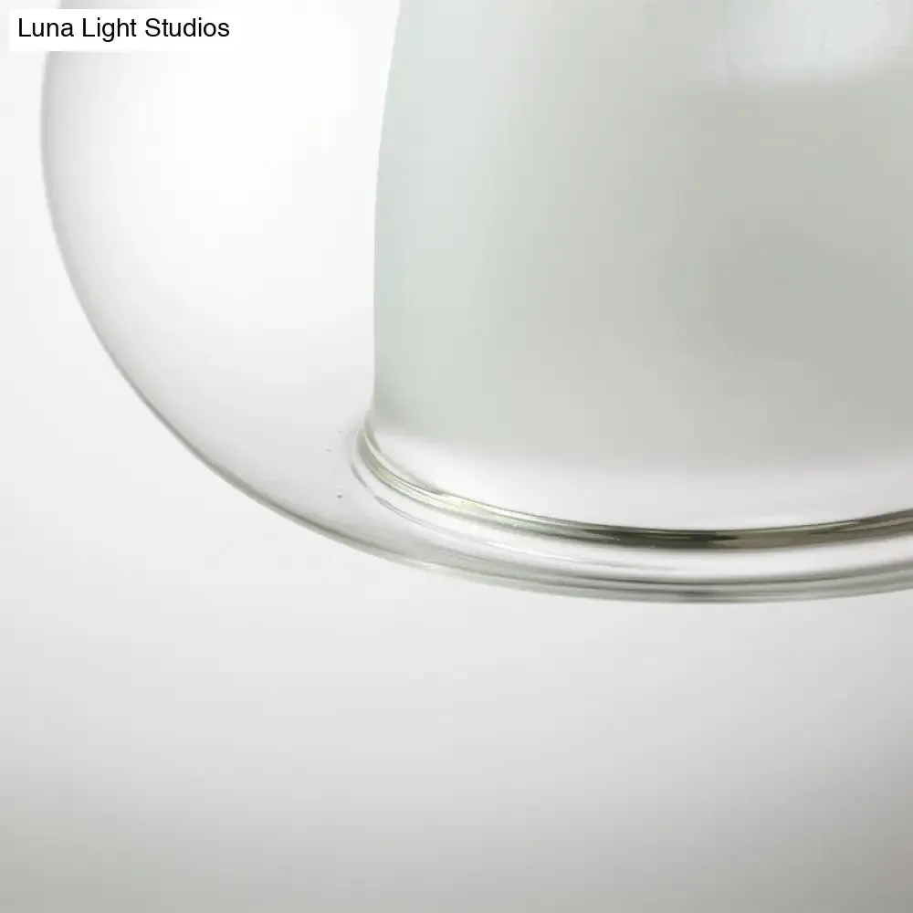 Modern Hanging Pendant Lights - Double Glass Teardrop Design - Ideal for Living Room
