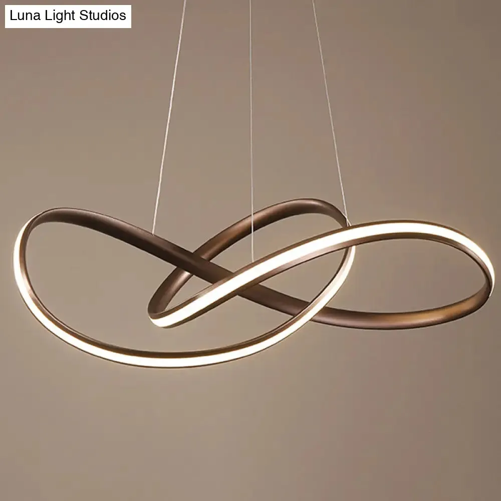 Modern Metal LED Chandelier for Dining Room - Seamless Curve Pendant Light