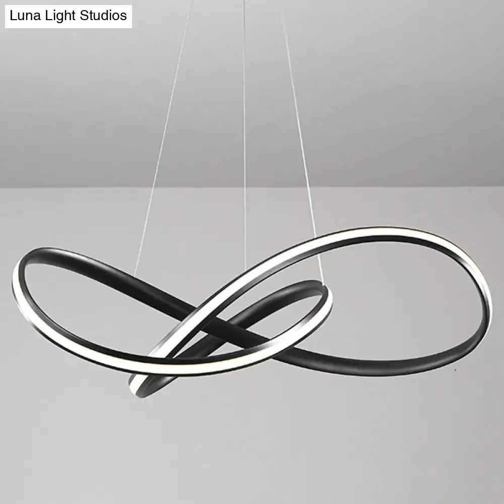 Modern Metal LED Chandelier for Dining Room - Seamless Curve Pendant Light