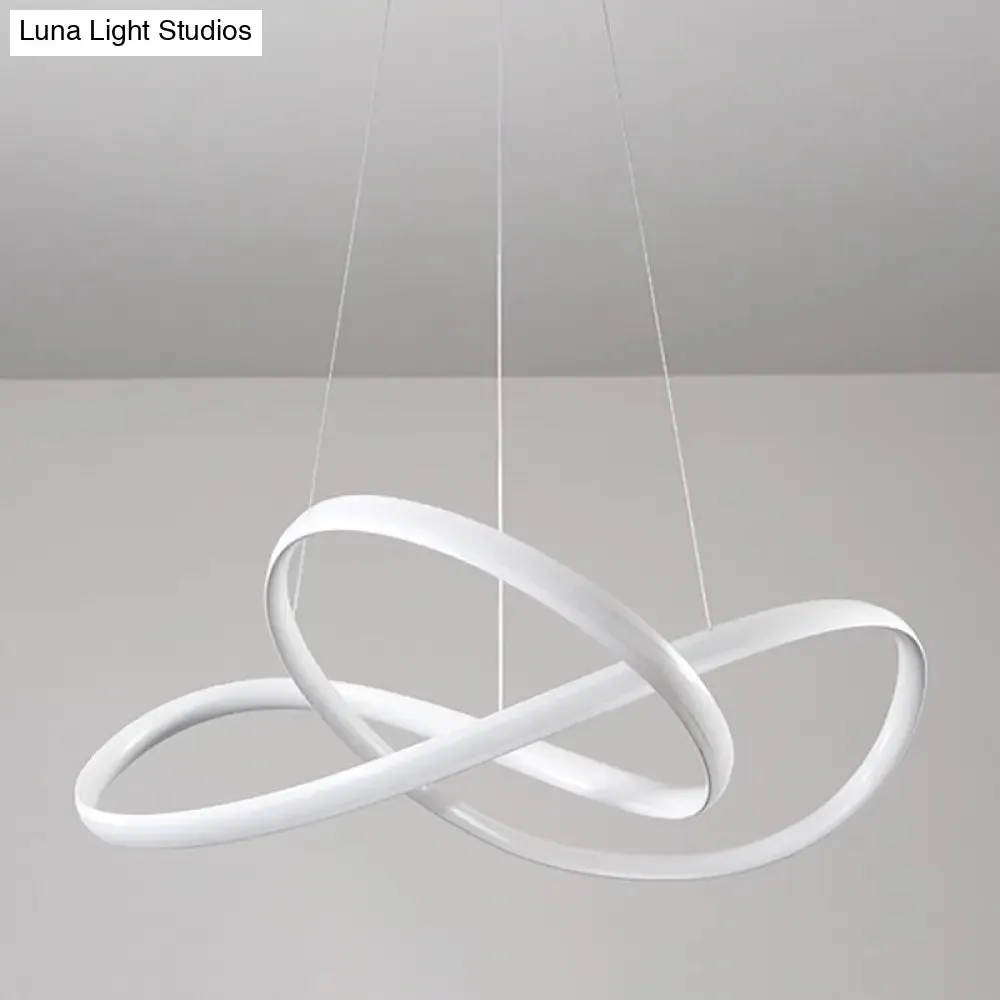Modern Metal LED Chandelier for Dining Room - Seamless Curve Pendant Light