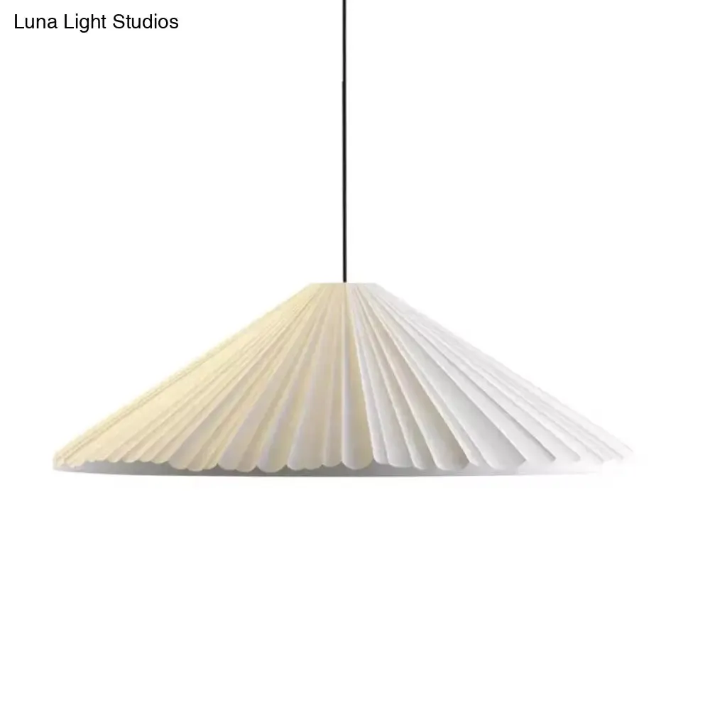 Modern Nordic Style Conic Pendant Light in Blue/Pink/White - Ribbed Design, 12.5"/16.5" Width - Ideal for Bedroom
