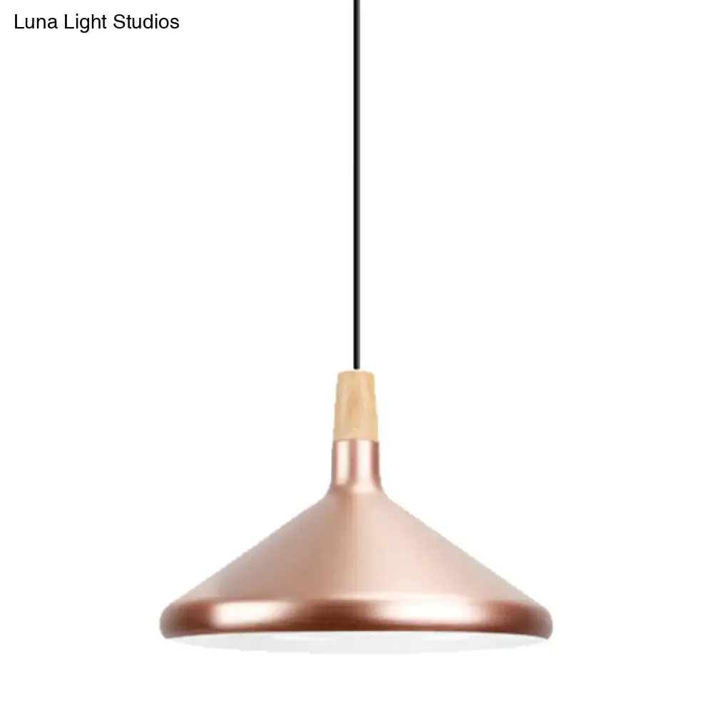 Modern Rose Gold Pyramid Pendant Lamp for Study Room