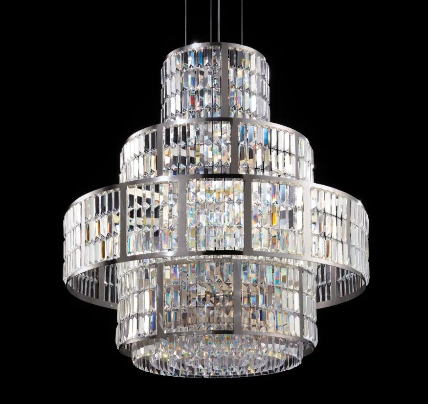 Modern Tiered Cut Crystal Chandelier