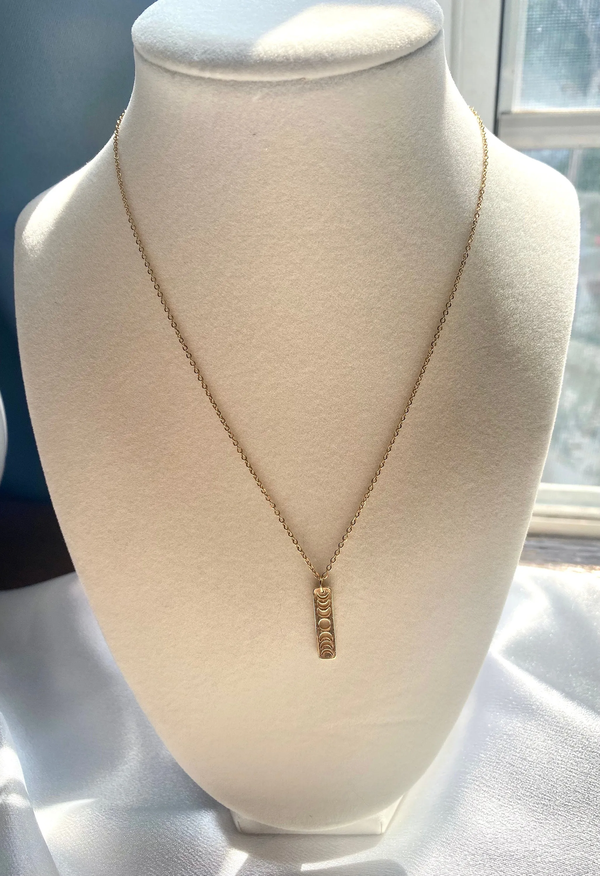 Moon Phases Pendant 18k Gold Plated Necklace