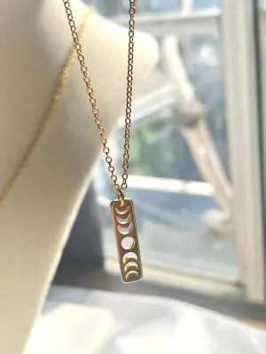 Moon Phases Pendant 18k Gold Plated Necklace