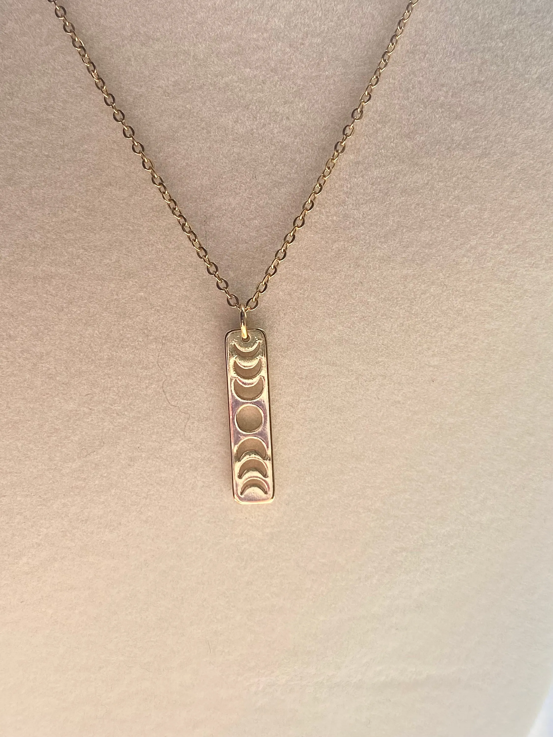 Moon Phases Pendant 18k Gold Plated Necklace