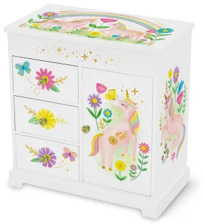 Musical children's music box with mirror
