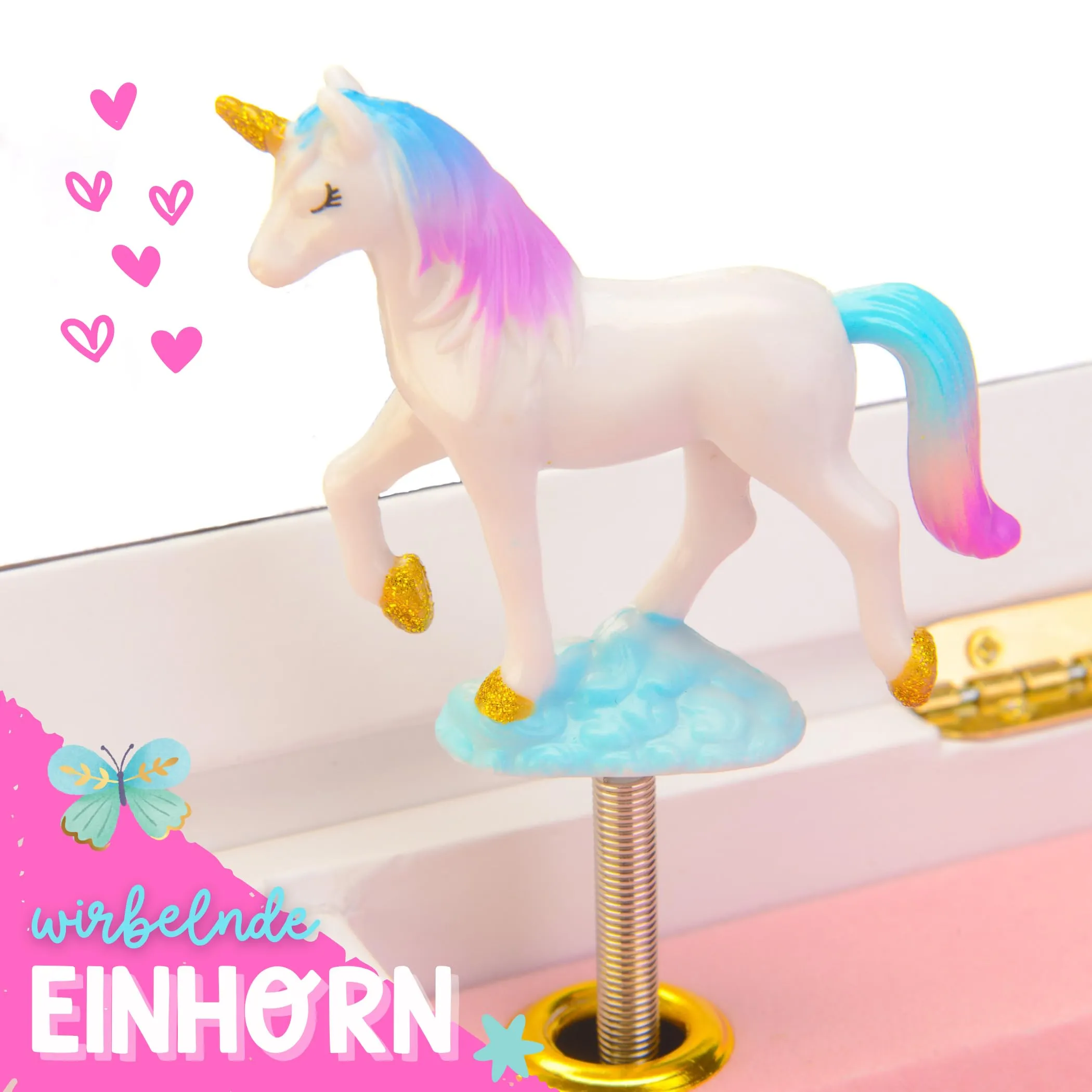 Musical children's music box with mirror