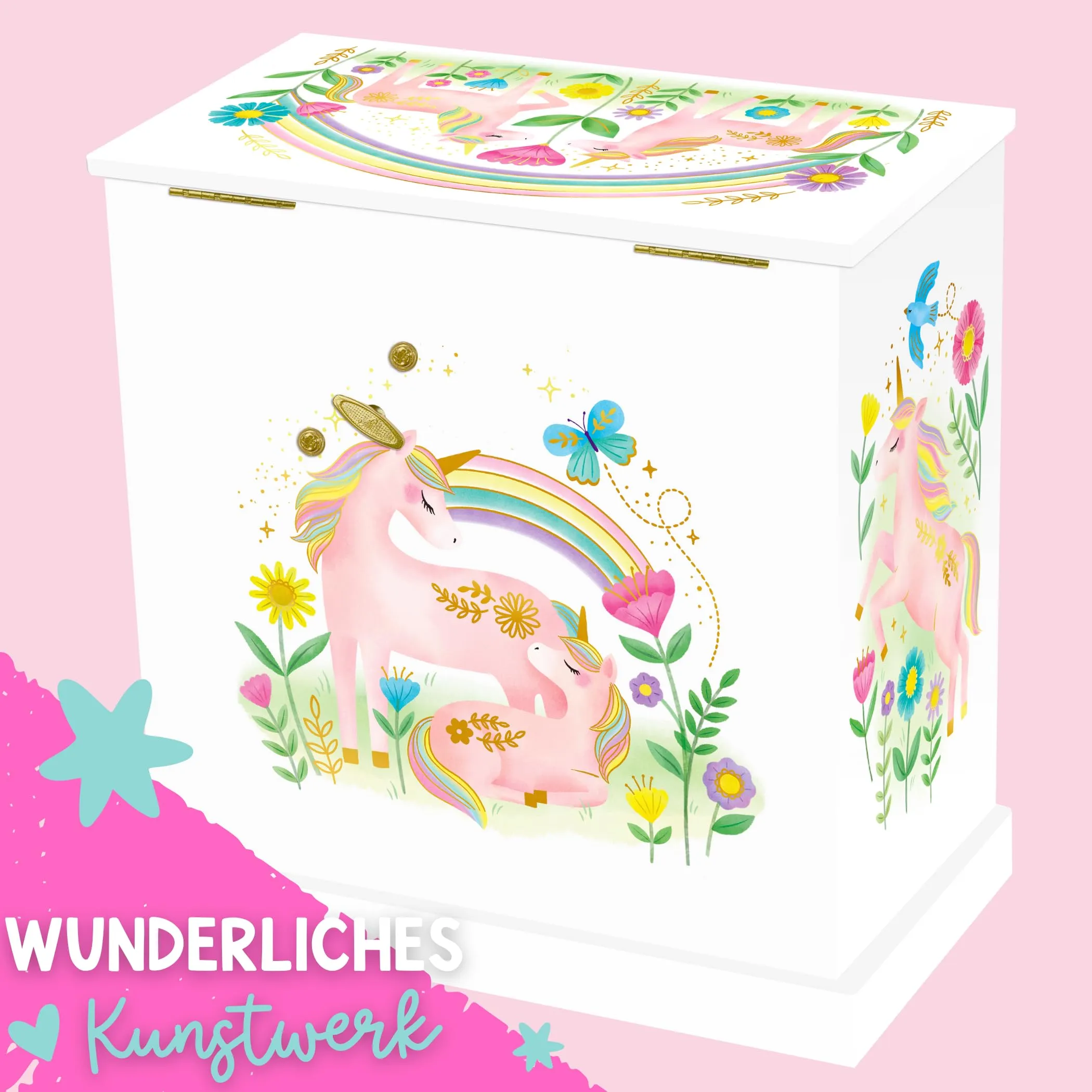 Musical children's music box with mirror