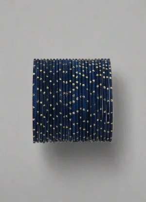 Navy Glitter Spot Bangle Set