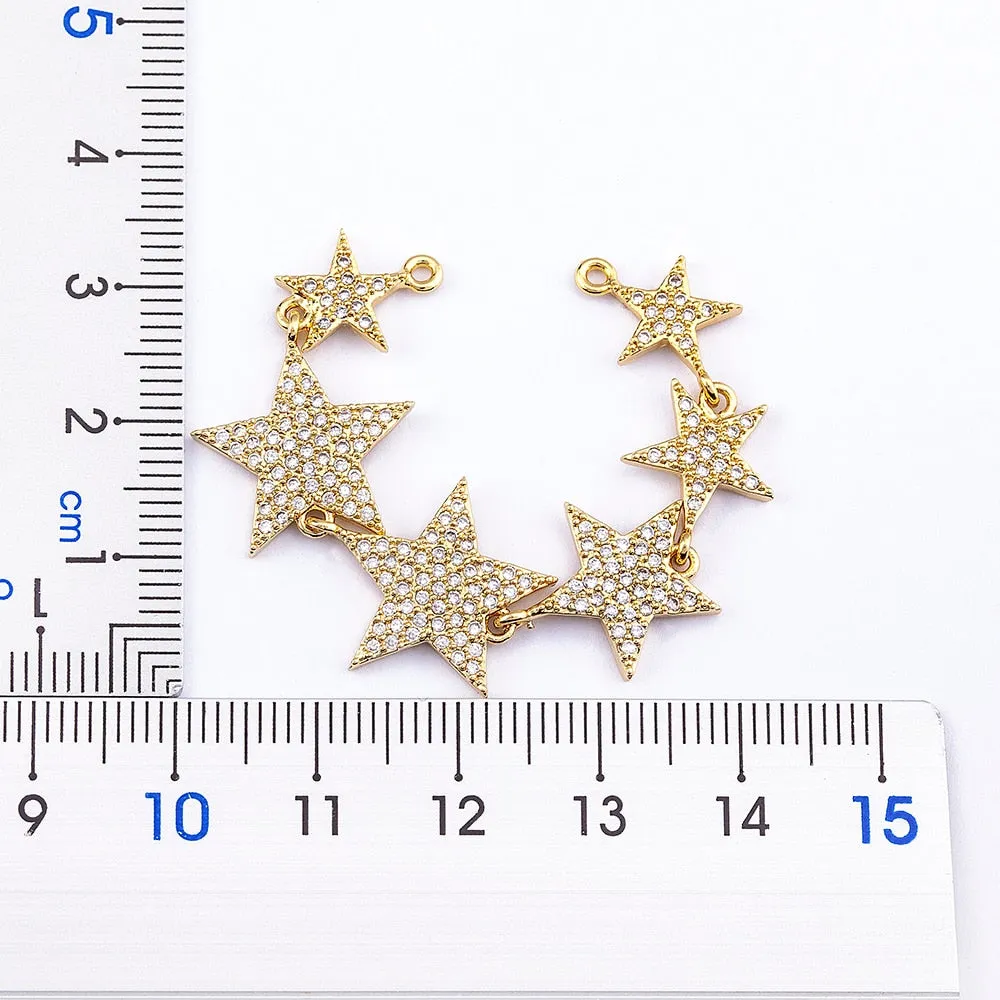 New Fashion Sparkle Star Shape Pendant Necklace Copper Zircon Elegant Women