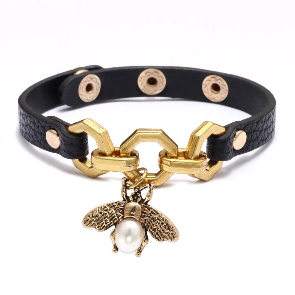 New Vivid Bee Pendant Charms Bracelets Bangles For Women