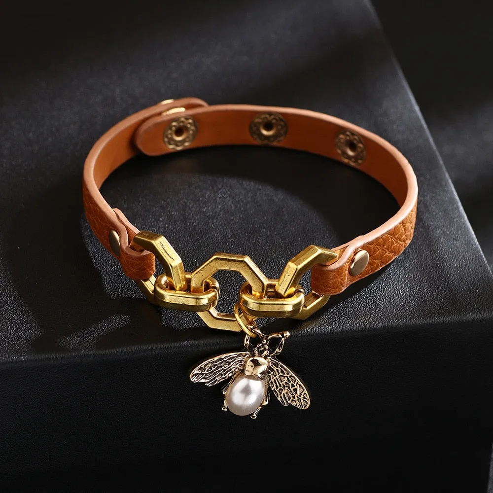 New Vivid Bee Pendant Charms Bracelets Bangles For Women