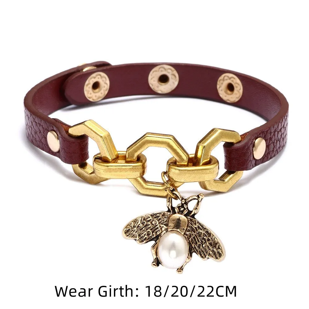 New Vivid Bee Pendant Charms Bracelets Bangles For Women