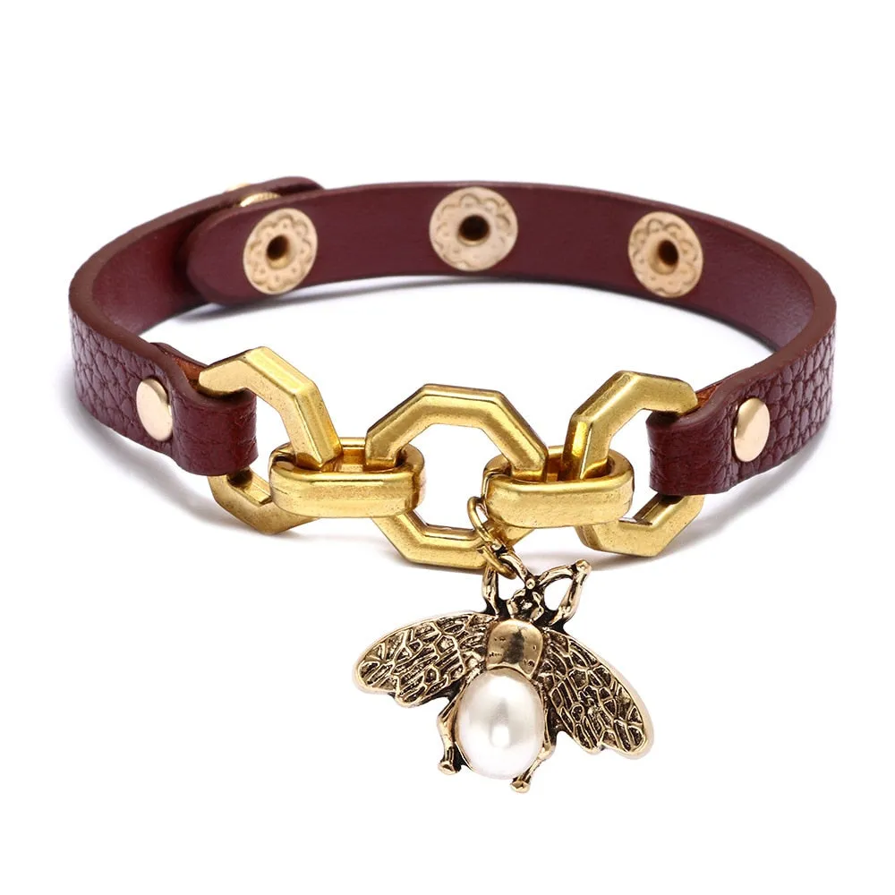 New Vivid Bee Pendant Charms Bracelets Bangles For Women