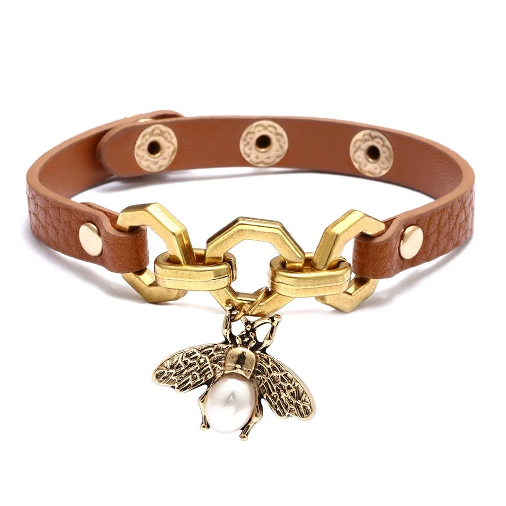 New Vivid Bee Pendant Charms Bracelets Bangles For Women