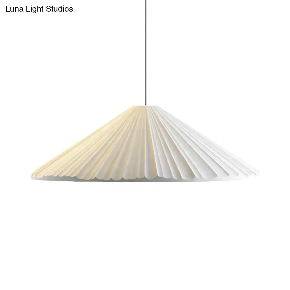 Nordic Style Ribbed Cone Pendant Light - White/Pink/Blue, 1 Light, Multiple Sizes - Living Room Hanging Lamp
