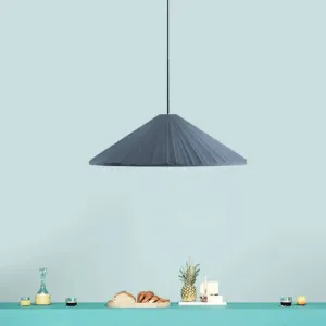 Nordic Style Ribbed Cone Pendant Light - White/Pink/Blue, 1 Light, Multiple Sizes - Living Room Hanging Lamp
