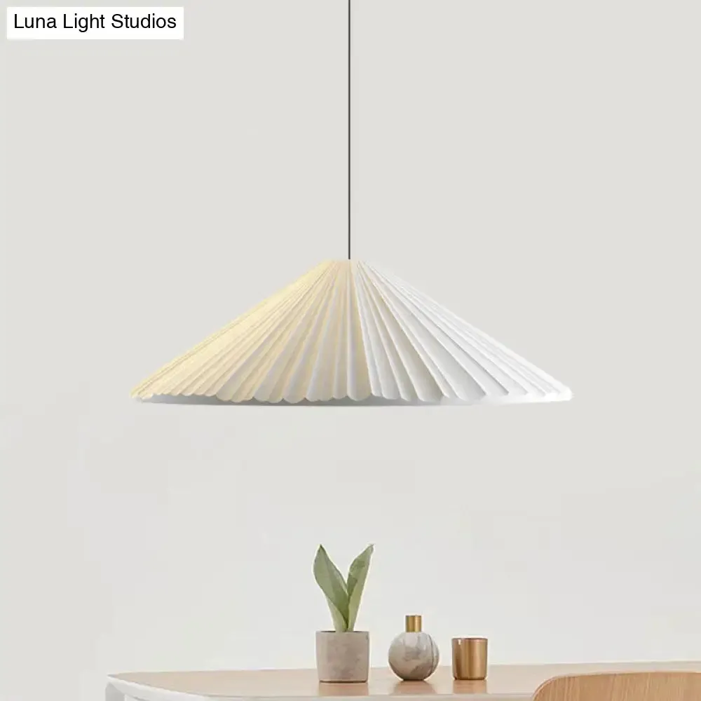 Nordic Style Ribbed Cone Pendant Light - White/Pink/Blue, 1 Light, Multiple Sizes - Living Room Hanging Lamp