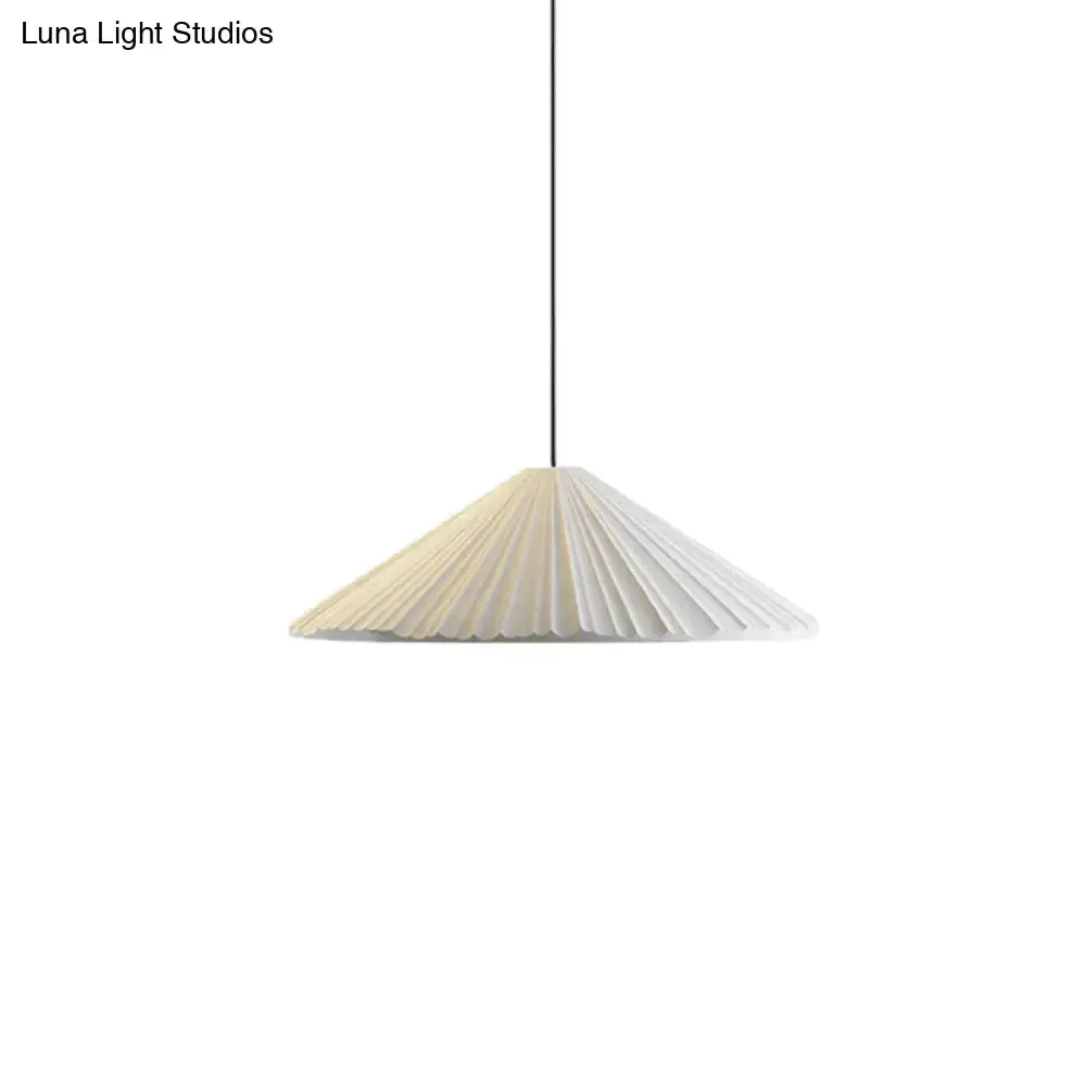 Nordic Style Ribbed Cone Pendant Light - White/Pink/Blue, 1 Light, Multiple Sizes - Living Room Hanging Lamp