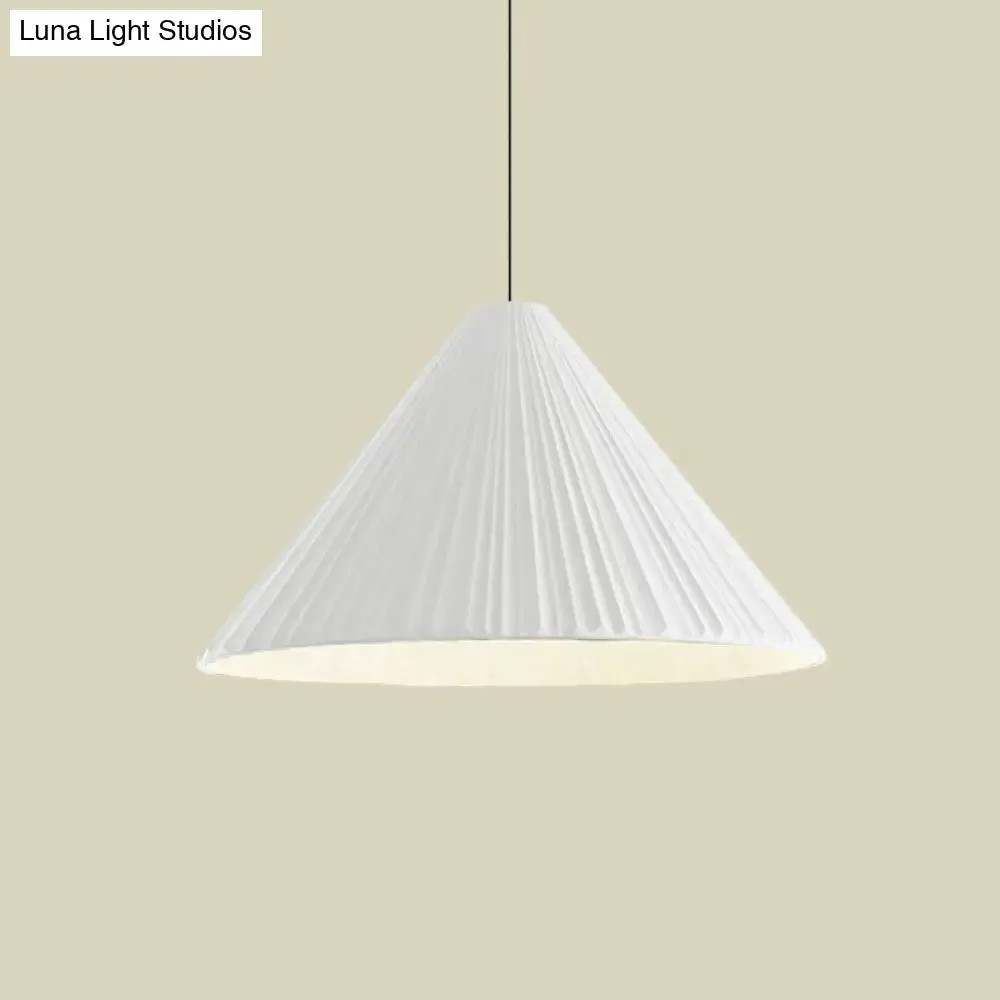 Nordic Style Ribbed Cone Pendant Light - White/Pink/Blue, 1 Light, Multiple Sizes - Living Room Hanging Lamp