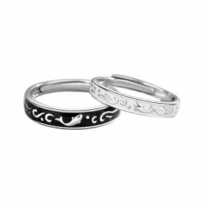 Ocean Theme Matching Couple Rings Set
