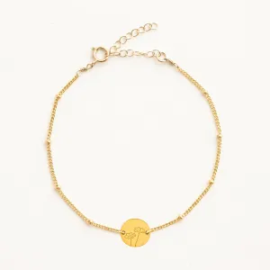 October Cosmos Gold Birthflower Bracelet W.