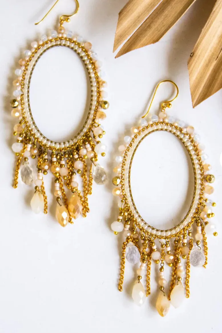 Oh My Oval Crystal Earrings by Bali Queen