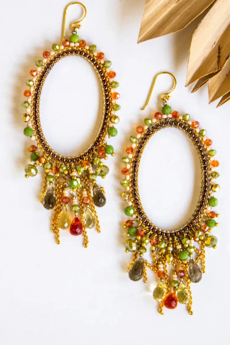 Oh My Oval Crystal Earrings by Bali Queen