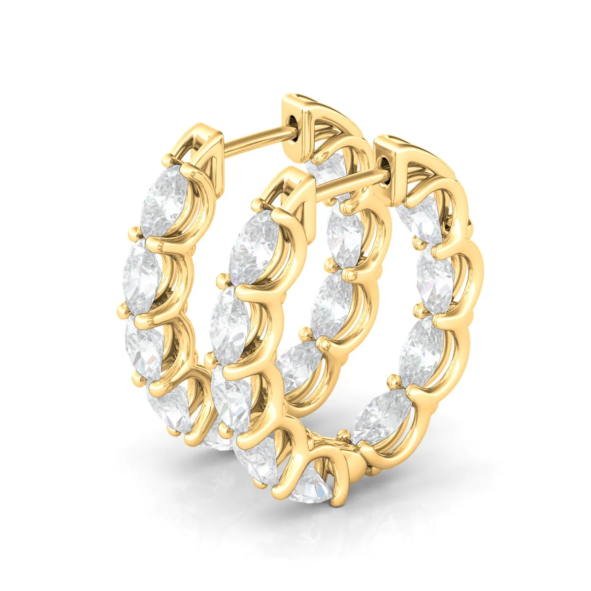 Oval Eternity Inside Out Hoops