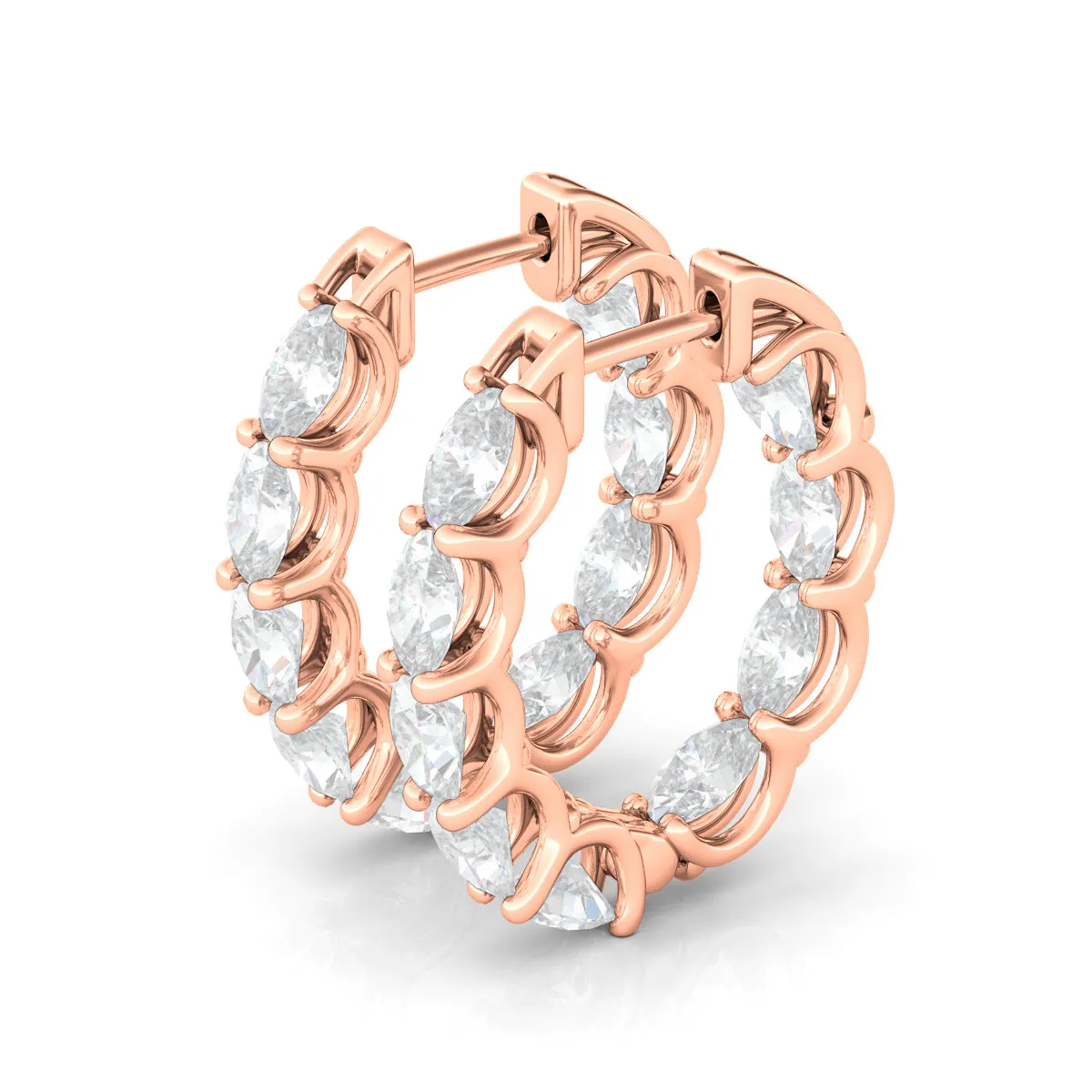 Oval Eternity Inside Out Hoops
