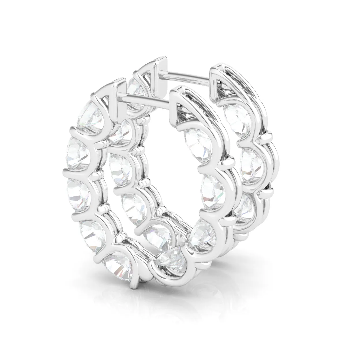 Oval Eternity Inside Out Hoops