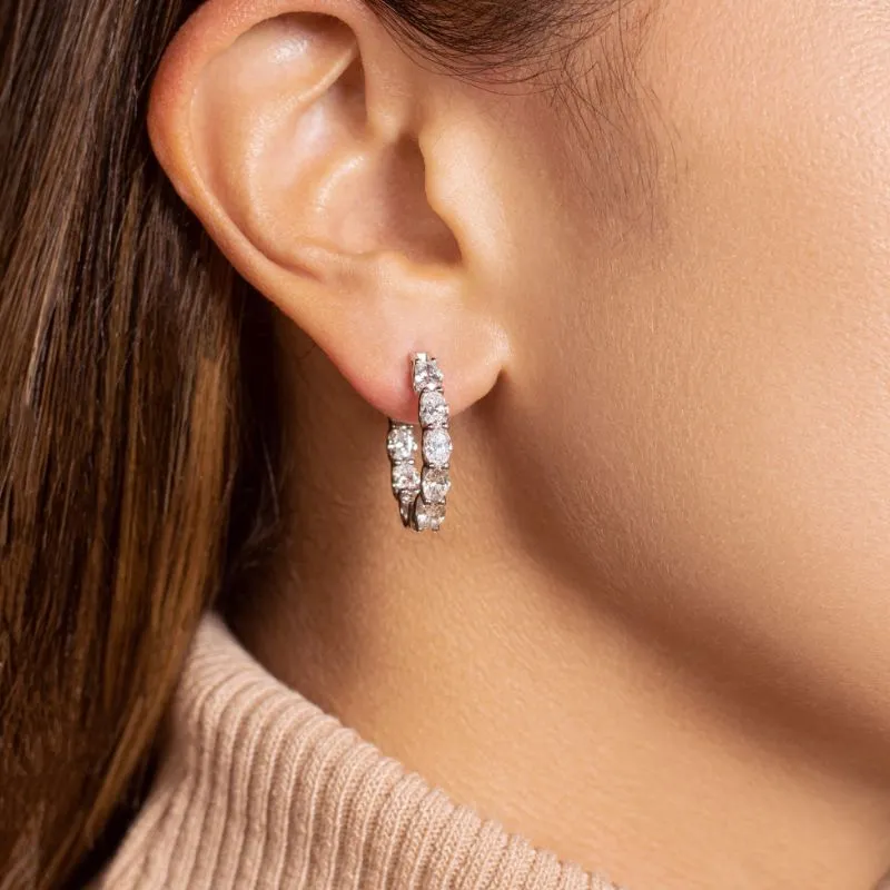 Oval Eternity Inside Out Hoops