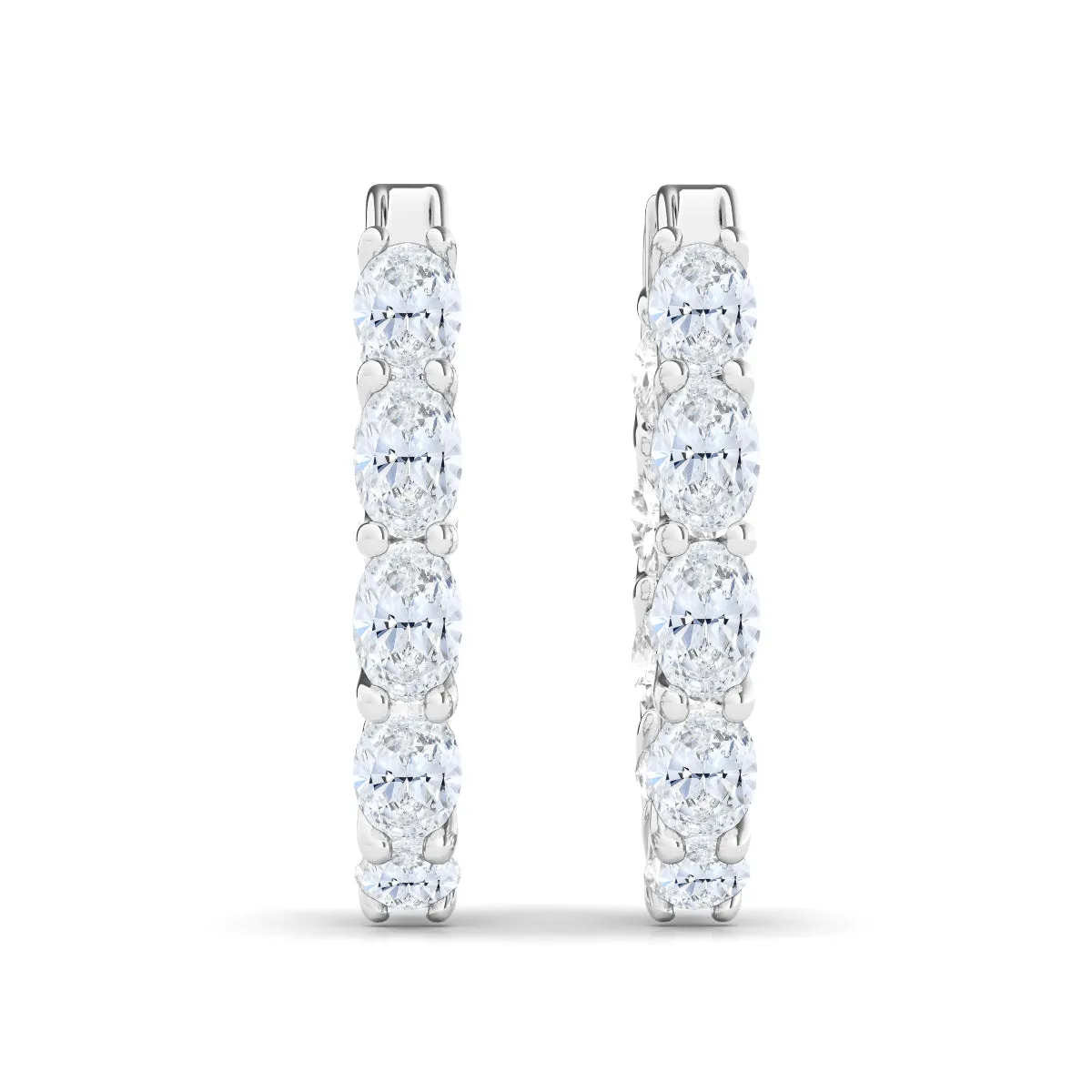 Oval Eternity Inside Out Hoops