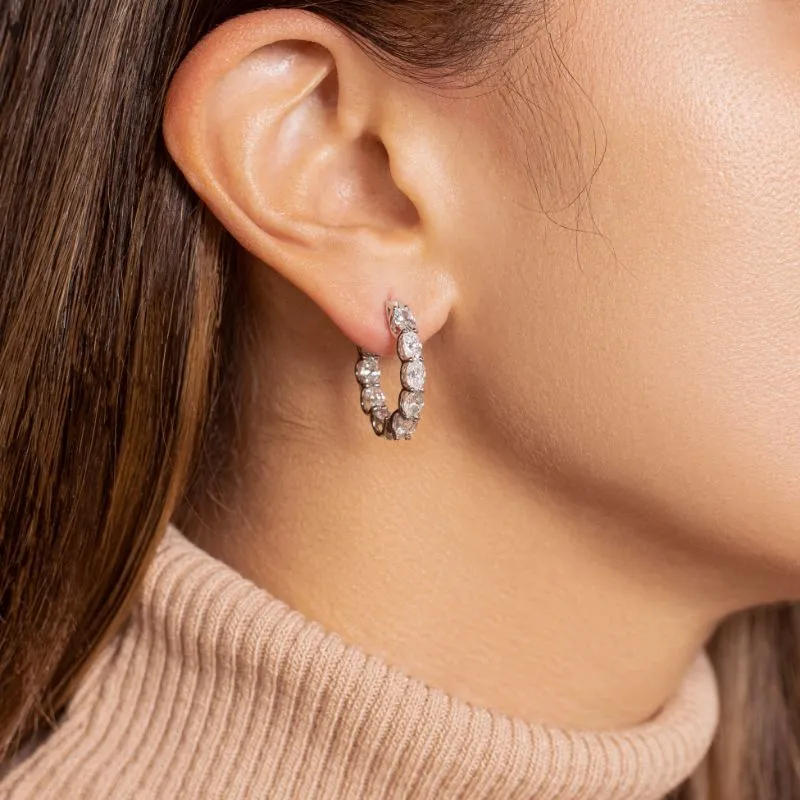 Oval Eternity Inside Out Hoops