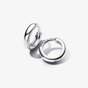 Pandora Silver Round Huggy Hoop Earrings