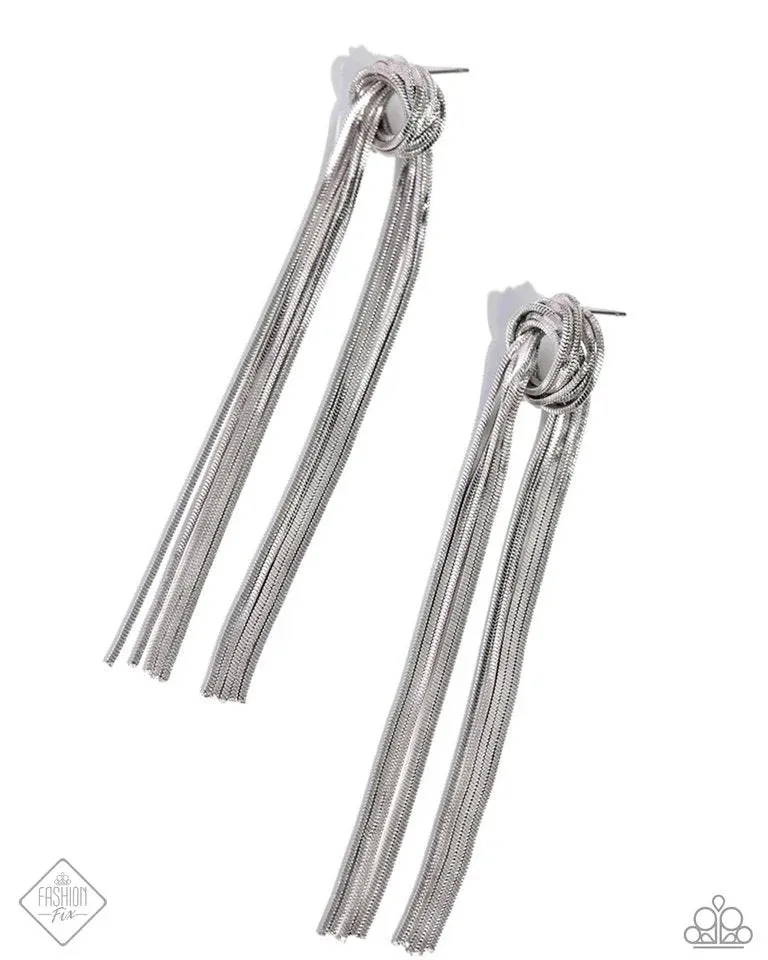Paparazzi All STRANDS On Deck - Silver Post Earring