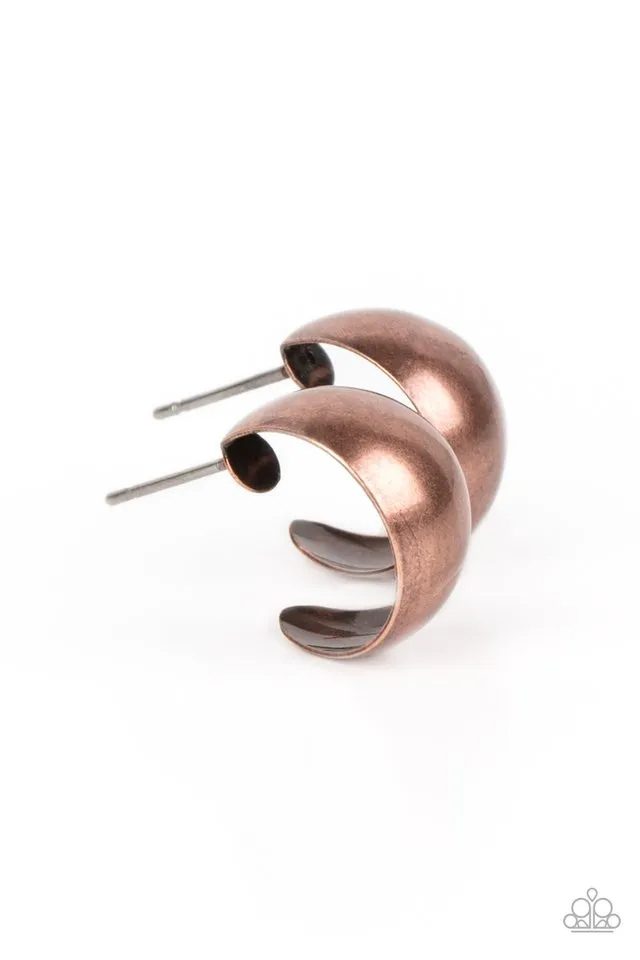 Paparazzi Earring ~ Burnished Beauty - Copper